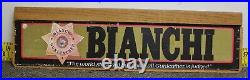 Vtg Original Bianchi Gunleather Store Display Partial Sign (Heading) 35 X 9