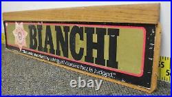 Vtg Original Bianchi Gunleather Store Display Partial Sign (Heading) 35 X 9