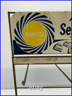 Vtg Permatex Service Repair Center Display Sign Advert Rack Daytona Nascar 300