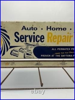 Vtg Permatex Service Repair Center Display Sign Advert Rack Daytona Nascar 300
