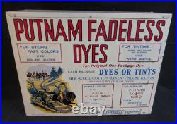 Vtg Putnam Fadeless Dyes and Tints Advertising Store Display Cabinet with Product