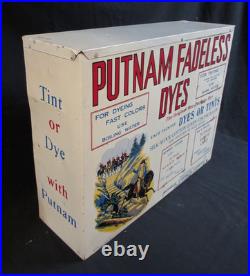 Vtg Putnam Fadeless Dyes and Tints Advertising Store Display Cabinet with Product