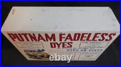 Vtg Putnam Fadeless Dyes and Tints Advertising Store Display Cabinet with Product
