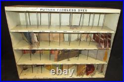 Vtg Putnam Fadeless Dyes and Tints Advertising Store Display Cabinet with Product