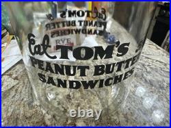 Vtg Pyro Glaze Eat TOM'S 5 Cent Peanut Butter Sandwiches Jar