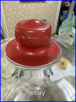 Vtg Pyro Glaze Eat TOM'S 5 Cent Peanut Butter Sandwiches Jar