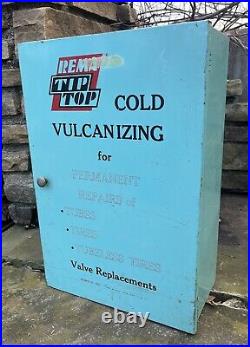 Vtg Rema Tip Top Cold Vulcanizing Tire & Tube Repair Parts Display Cabinet