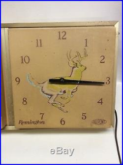 Vtg Remington Gun Shop Dealer Advertising Store Display Clock Sign