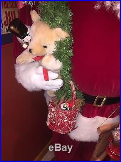 Vtg Santa Claus Department Store Christmas Display 6' Tall Plush Oversized Doll