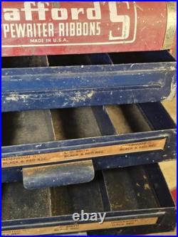 Vtg Stafford'S Advertising Typewriter Ribbons Counter Store 3 Drawer Display Box