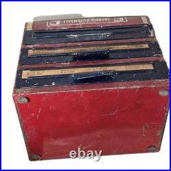 Vtg Stafford'S Advertising Typewriter Ribbons Counter Store 3 Drawer Display Box