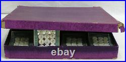 Vtg Store Display American Maid PEARLS Buttons NA Lady in Canoe Gorgeous Lake