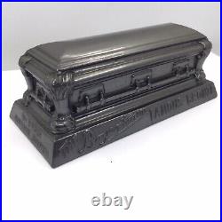 Vtg The Boyertown Famous Bronze Salesman Sample Casket Coffin (i1056)