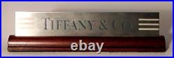 Vtg. Tiffany & Co. Engraved Metal & Wood Store Display Sign Logo Name Plate RARE