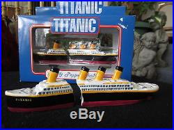 Vtg Titanic 1998 Salt & Pepper Shakers Model Set Enesco Store Display No Box