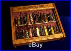Vtg Winchester Pocket Knife Display Case 1920's Style General Store Merchandiser