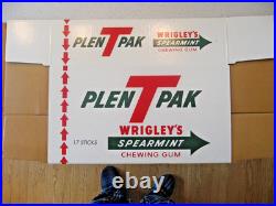 Vtg Wrigley's Spearmint Gum Plen T Pak Cardboard Store Display Unassembled