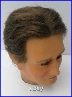 WAX mannequin head, vintage head, store display, Wax head, glass eyes