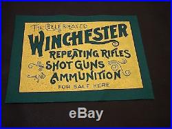 Winchester Repeating Rifles Shot Guns Ammunition Hardware Store Display Felt