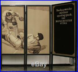 WINCHESTER Store 2-side Advertising 5-Panel Set Display Poster Baseball & Knives