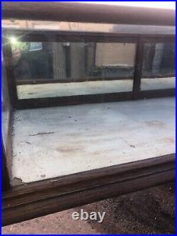 WOW vintage Oak table top country store display cabinet 72/24/13.5 inside 12 h