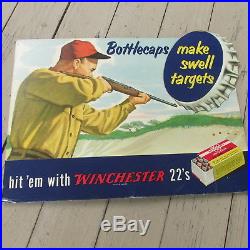 Western Super Speed Store Display Winchester 22 Long Rifle Ammo Sign SUPER RARE