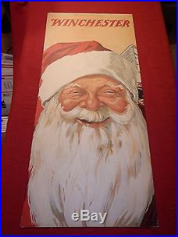 Winchester Store 5 Panel Window Sign Display Santa Claus Ice Skate Christmas