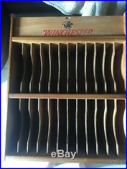 Winchester Wood Ammo Display, 22 Cartridge Sales Man Case For Stores