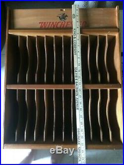 Winchester Wood Ammo Display, 22 Cartridge Sales Man Case For Stores