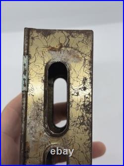 Zig-Zag Blue Cover Metal Display Holder/Dispenser wear rust vintage
