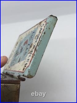 Zig-Zag Blue Cover Metal Display Holder/Dispenser wear rust vintage