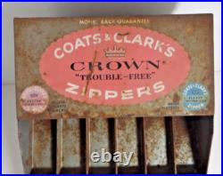 Zipper store display vintage tin Coats & Clark's